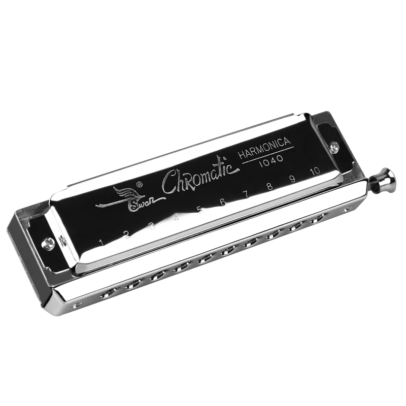 

Swan Rounded Mouthpiece 10 Holes 40 Tones Chromatic Harmonica Switchable Woodwind Musical Instrument Swan Harmonica SW1040-5