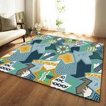 Модные ковры геометрической формы мягкие фланелевые коврики для гостиной Детская комната Противоскользящий большой детский ползающий коврик ковер для гостиной