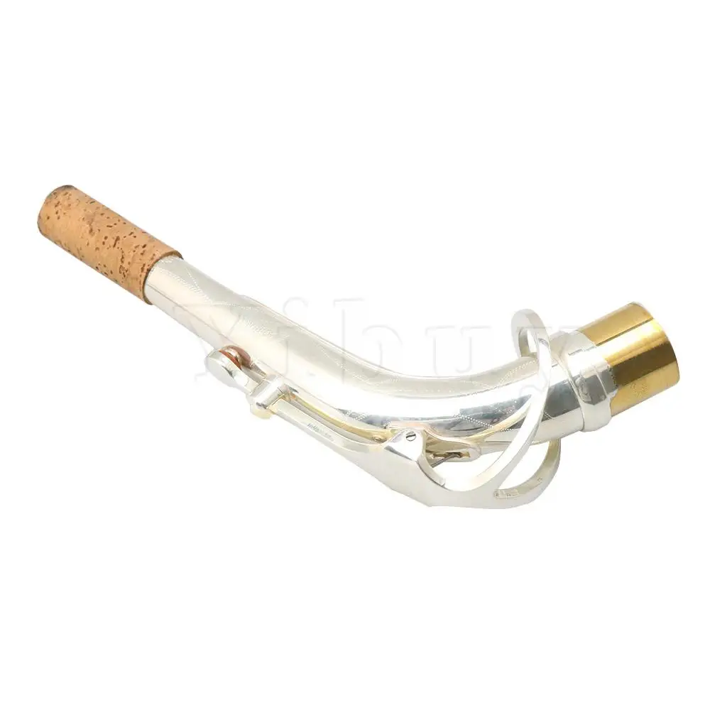 US $27.18 Yibuy SilverPlate Eflat Alto Saxophone Bend Neck with Blue Cleaning Cloth