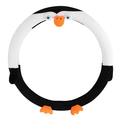 Крышка рулевого колеса автомобиля милый мультфильм Универсальный Салонные аксессуары комплект 16 видов конструкций Чехлы для автомобиля автомобиль-Стайлинг Прямая - Название цвета: penguin