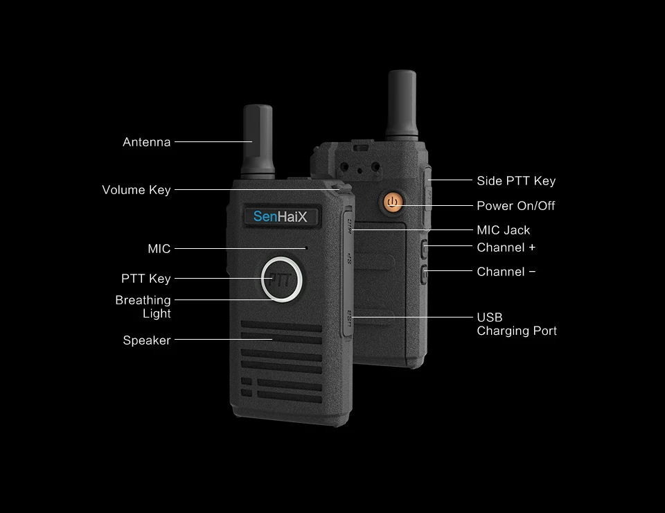 1 шт. ультра тонкий двухстороннее радио с дыхательными огнями UHF 400-470 МГц мини-рация 16CH 3-5 км Walkie \ x2dtalkie Senhaix