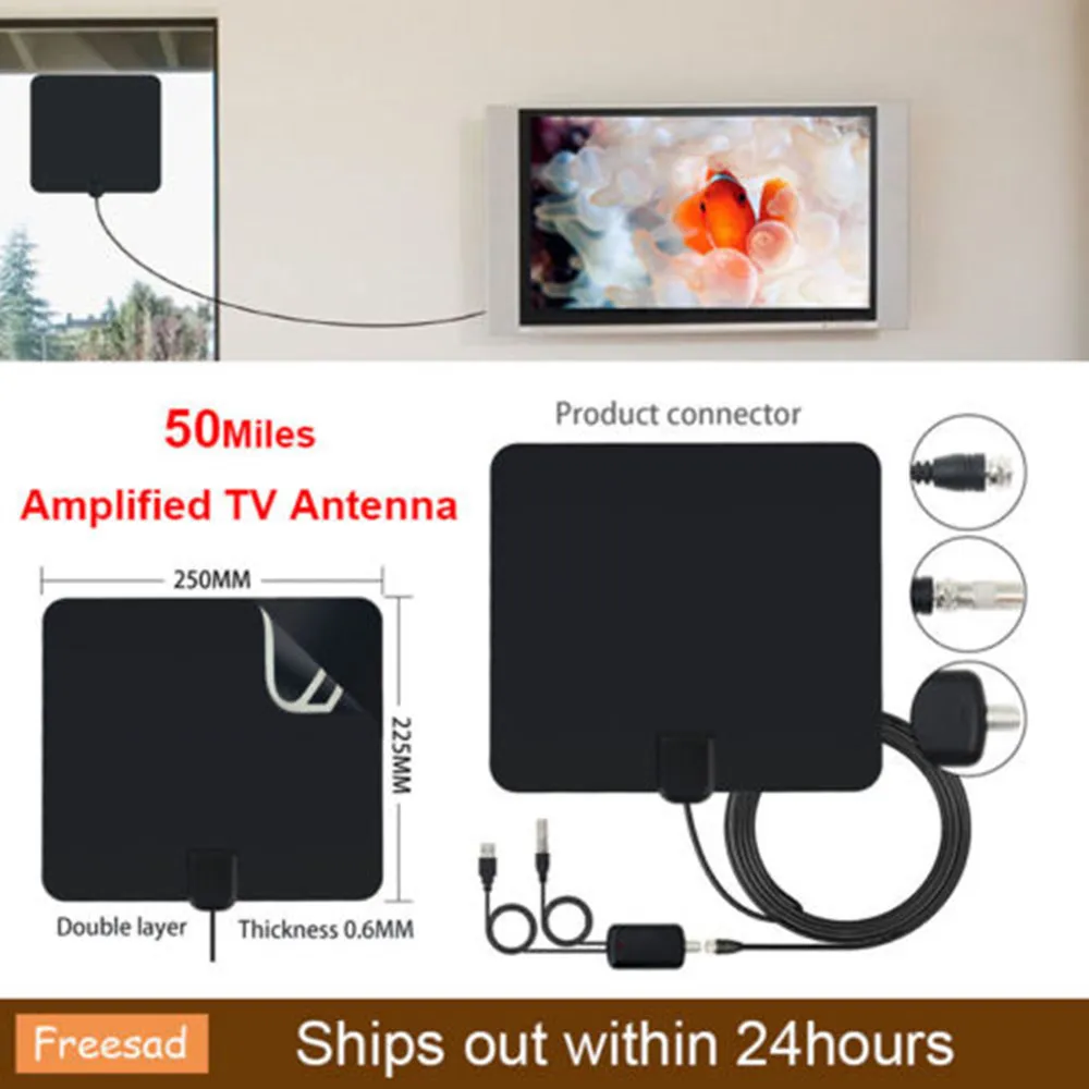 

Indoor Digital TV Antenna HDTV Antena TV Radius Aerial Surf Fox DVB-T2 DVB-T ATSC ISDB TV Interior Antennas Amplifier For DVB T2