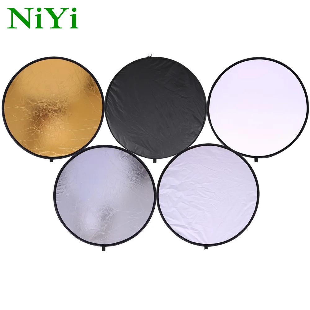 

NiYi 24" 60cm 5 in 1 Portable Collapsible Light Round Photography Reflector for Studio Multi Photo Disc Photographic Accessories