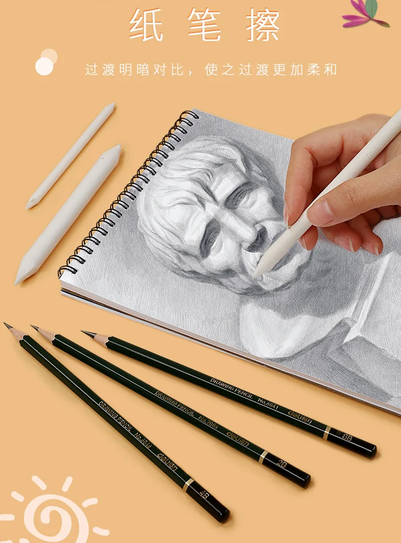 Conjunto de Lápis Suprimentos para o Presente da Escola 27 em 1 Deli Esboço Borracha Iniciante Pintura Desenho Ferramentas Grandes Estudantes Arte Artística Caneta 17 estudantes arte artística caneta suprimentos para o presente da escola
