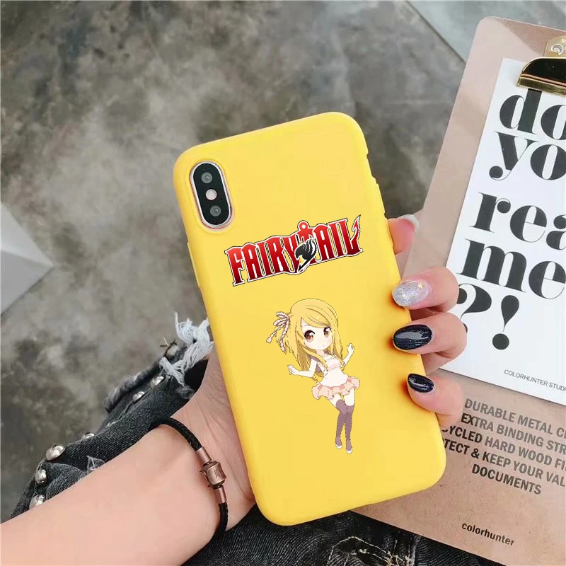 Y-5704 Сказочный хвост аниме lucy manga мягкий силиконовый карамельный цвет чехол для телефона для iPhone X XR XS MAX 6 7 8 plus 6s - Цвет: Y-5704