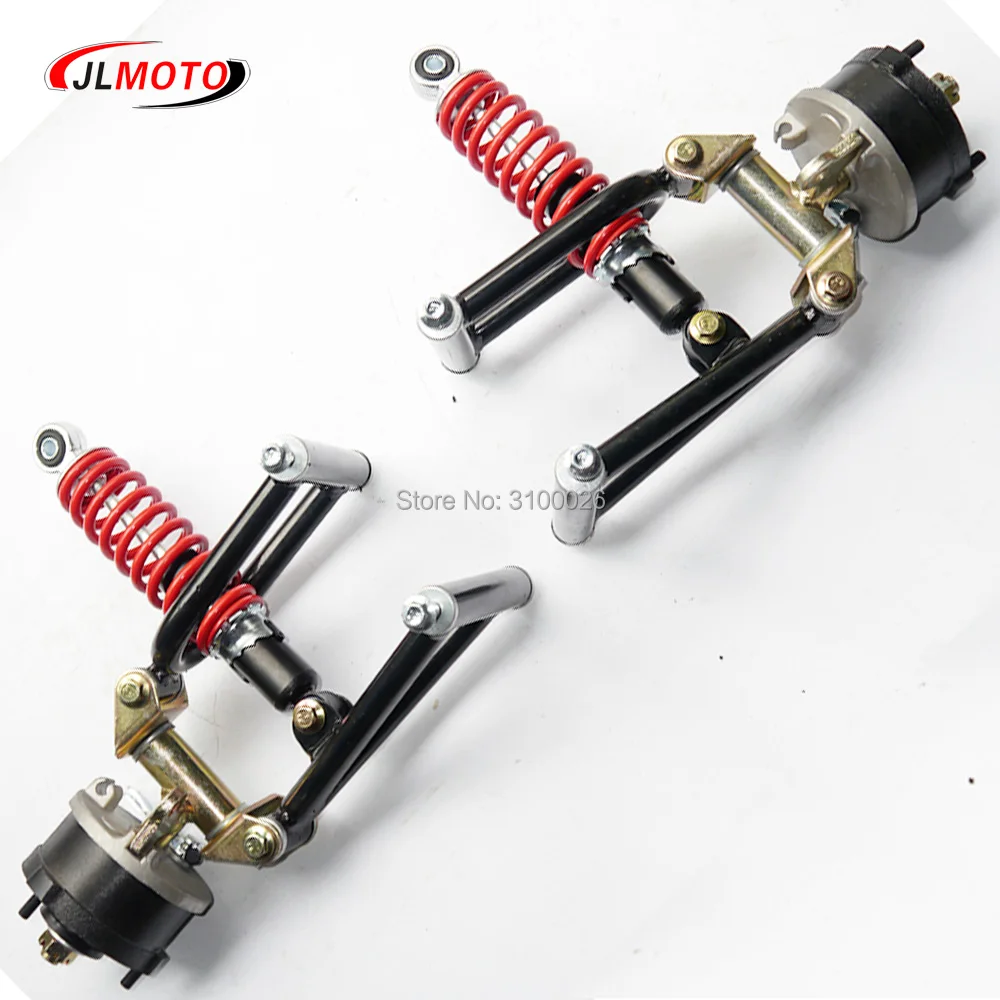 1Set Suspension Swing Arm Upper/Lower A Arm Steering Knuckle Spindle with Drum Brake Wheel Hub Fit For Buggy ATV Bike Kart Parts 1Set Suspension Swing Arm Upper/Lower A Arm Steering Knuckle Spindle with Drum Brake Wheel Hub Fit For Buggy ATV Bike Kart Parts