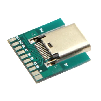 

DIY 24pin USB 3.1 Type C Female Socket SMT Type Connector with PC Board