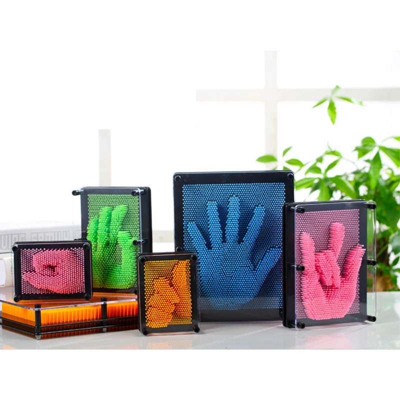 

Creative 1PC Plastic toy funny game Pinart 3D clone shape pin art Shoumo variety colorful needle child get face palm model