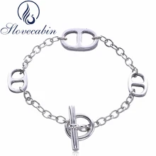 925 пробы серебряный браслет на цепочке, винтажный женский браслет, серебро 925, модные серебряные браслеты для женщин