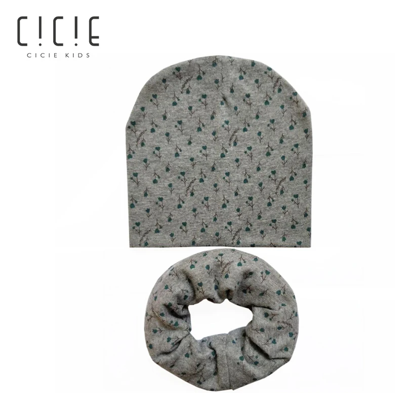 

YJ3448 Baby Cotton Knit Spring Autumn Winter Children Hat Scarf Cartoon Print Caps