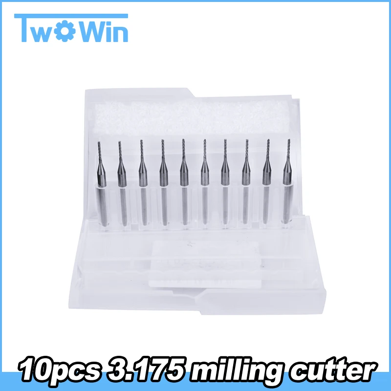 

CNC Router Bit 10PCS Mini Mill Milling cutter bit 1mm Tungsten Carbide millinging cutters cutting tool kit