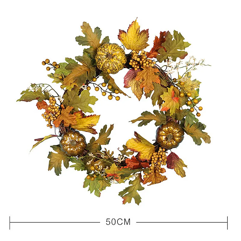 

Autumn Maple Leaf Pumpkin Front Door Wreath Pumpkin Home Decor New