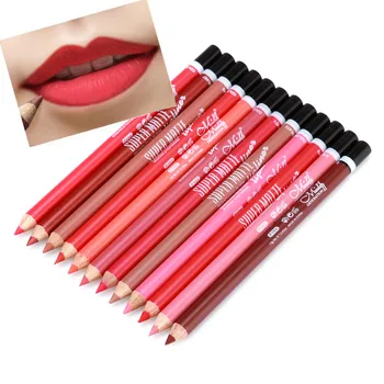 

12 Colors Set Lip Liner Pencil Lot Waterproof Long Lasting Matte Lipstick Lip Pen Makeup Lipstick Pencil Colorful Lipliner Kit