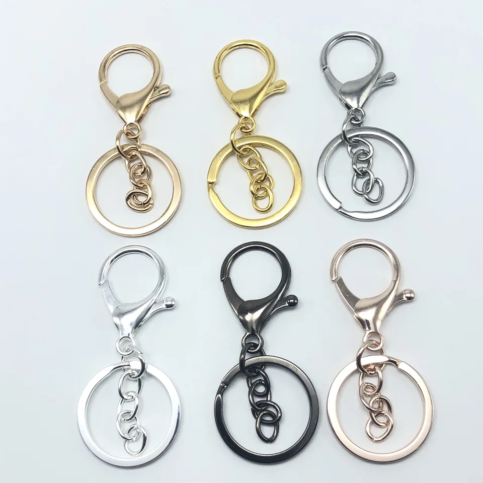 JunKang 5pcs 30mm key chain 70mm pop classic 6 colour ring