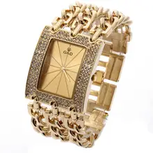 G & D Pulsera Cuarzo de Las Mujeres Relojes Relogio Feminino Reloj de Vestir de Regalos Reloj de Lujo Superior de la Marca Original Jalea Casual Dama oro