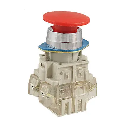 

35mm Red Sign Ignition Mushroom Momentary Push Button Switch 22mm 7/8" 1 NO 1 NC
