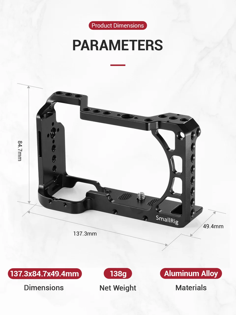 Клетка SmallRig a6400 DSLR для sony A6300/A6400/A6500 с отверстиями для резьбы 1/4 'и 3/8'-2310