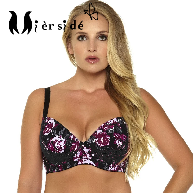 

Mierside 955 Black/purple Lace Large Brassiere Stitching Underwire Bra Bralette Women Underwear Sexy lingerie 38DDD/40DD/38C/36D