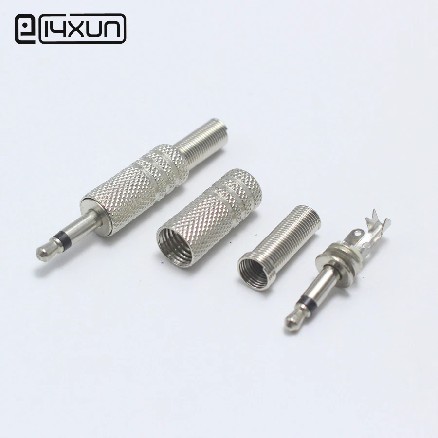 2pcs 3.5mm 2 Pole Headset Plug 3.5 mm Nickel Plated Audio Plugs Jack