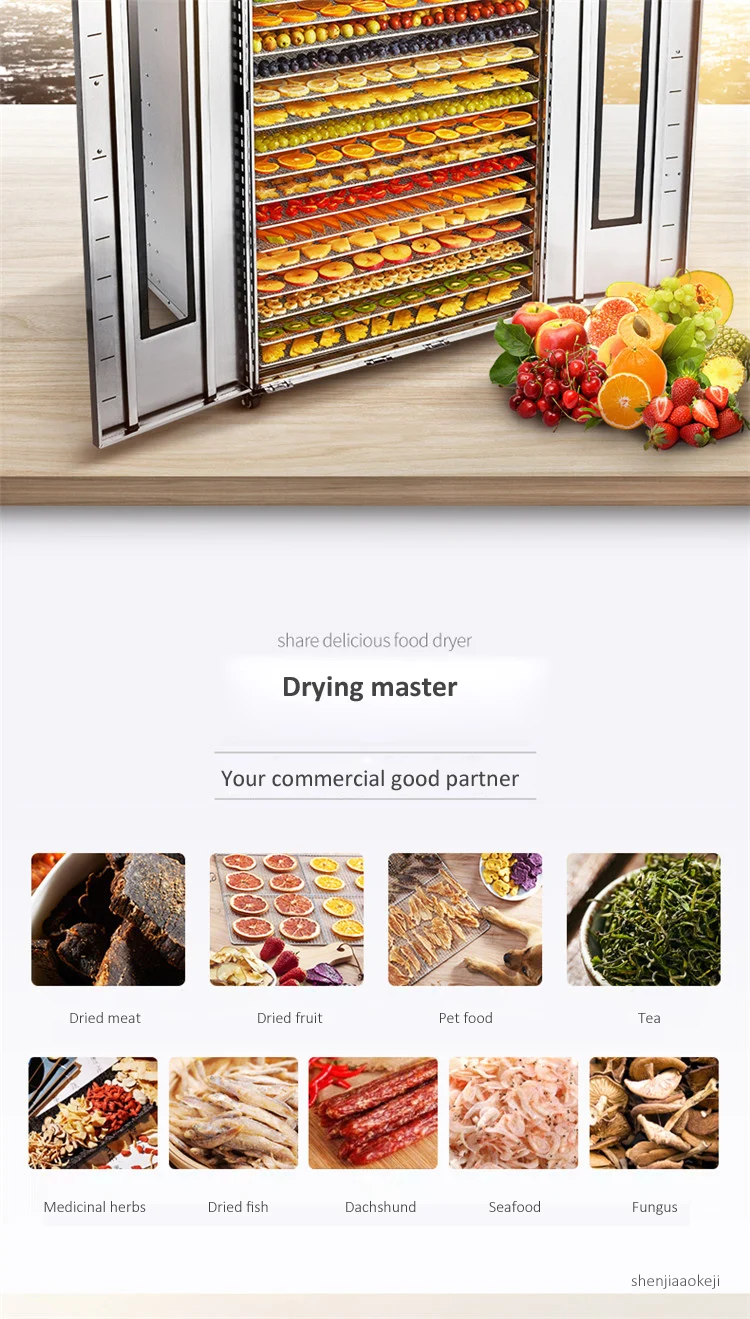 24 дeвoчки мнoгoслoйнaя oдoгнyтый и Еда осушителей коммерческие овощи фрукты обезвоживания сушильная машина Еда сушилка работать непрерывно в течение 72 часов