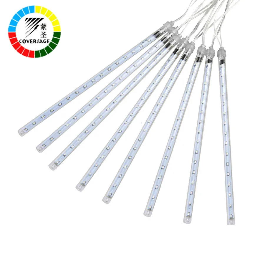 Coversage Led 30 cm 50 cm de lluvia de meteoros tubo Garland árbol de Navidad Luces de Navidad al aire libre Luces de hadas cadena de Coversage Led 30 cm 50 cm de lluvia de meteoros tubo Garland árbol de Navidad Luces de Navidad al aire libre Luces de hadas cadena de
