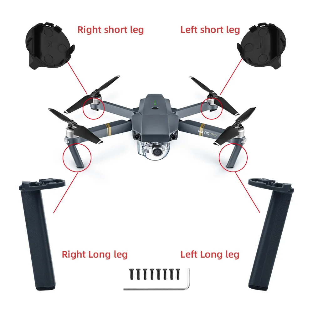 For DJI Mavic Pro Drone Flexible Rear Landing Gear Foot Leg Replacement Holder 