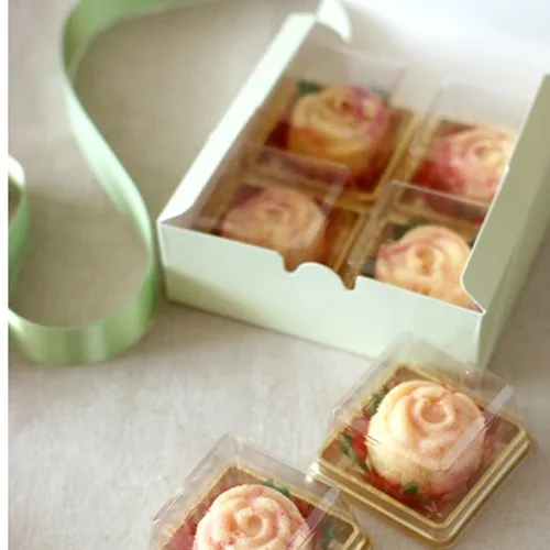 Пластиковые Cake Box Один Человек Торт Коробки Золотой Нижней Mooncake Из Пвх Пищевой