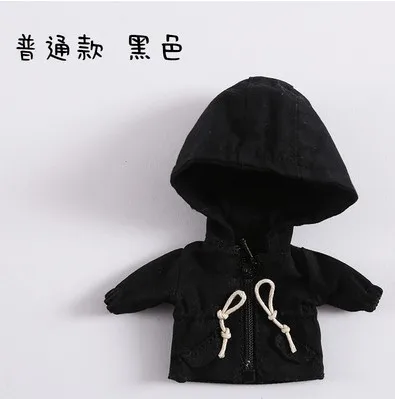 New Cool Doll Clothes Fashion Cotton Windbreaker Coat Hat for 1/12bjd,obitsu 11,ob11 Doll Accessories Cltohing - Цвет: black 2