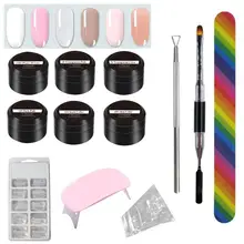 Гель продлевающий половой акт наборы Дизайн ногтей накладки на ногти для французского маникюра Кристалл УФ гель ногтевые стикеры кисть