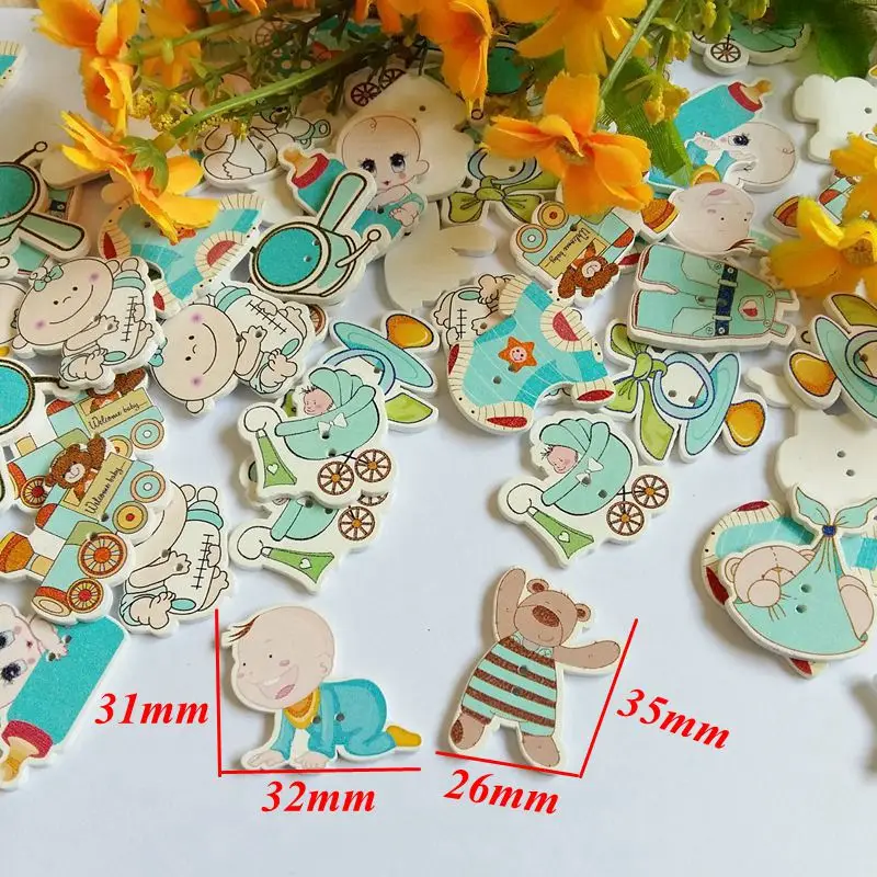 80 шт. декоративные пуговицы с 2 отверстиями|crafts accessories|wooden buttonsbuttons lovely |