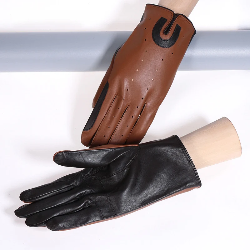 Hot Men Genuine Leather Gloves Male Fashion Trend Breathable Spring Autumn Sheepskin Gloves Unlined 2019 NEW 0712 Hot Men Genuine Leather Gloves Male Fashion Trend Breathable Spring Autumn Sheepskin Gloves Unlined 2019 NEW 0712