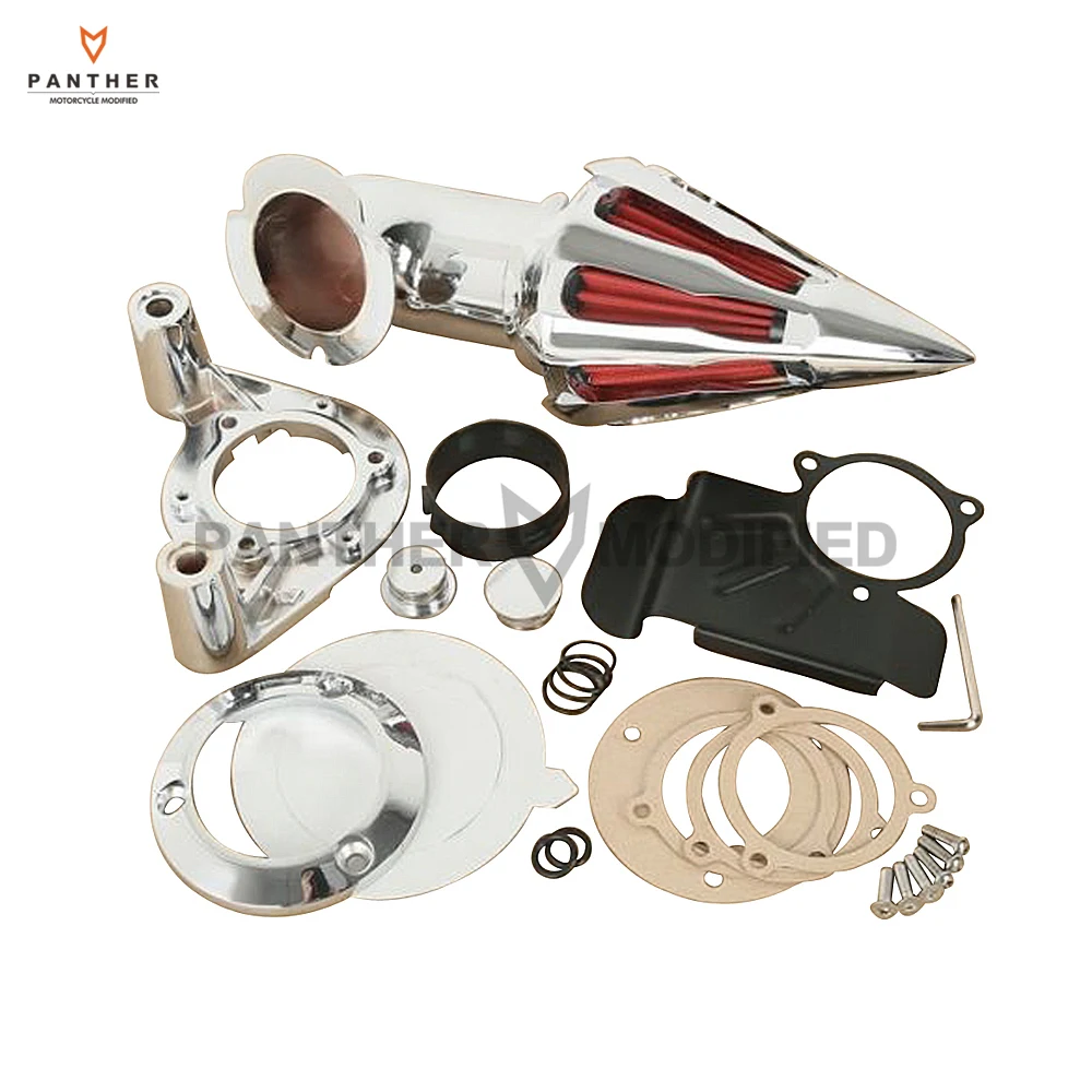 Chrome Aluminum Motorcycle Spike Air Filter Kit Intake case for Harley