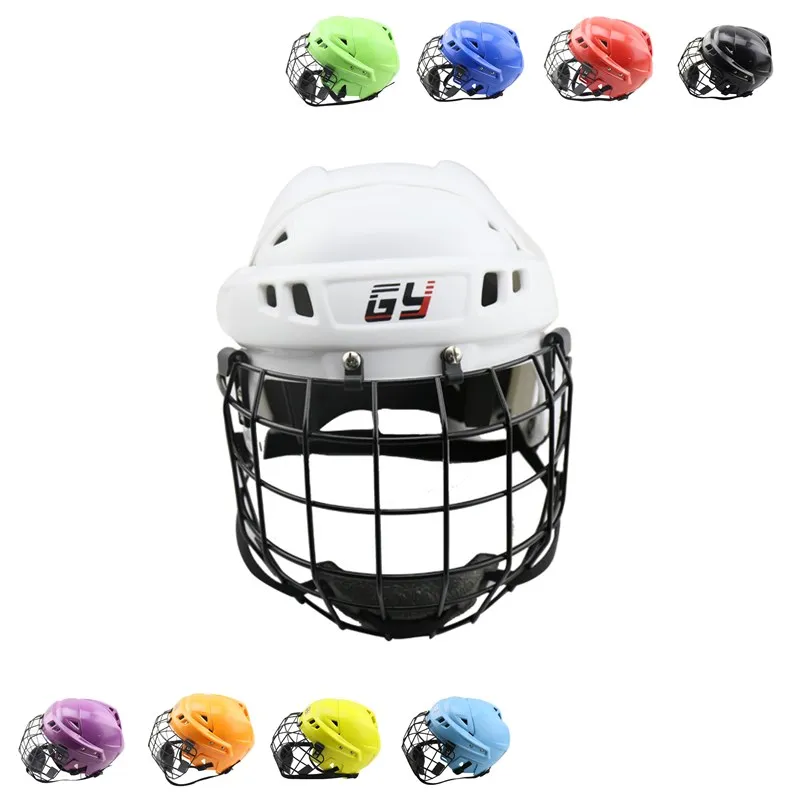 Nine color youth ice hockey player helmet, hockey skates protective