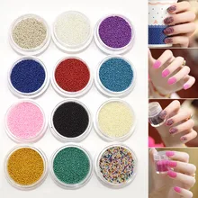 Fashion 12 Colors Nail Art Decoration Caviar Glass Mini Beads Manicures or Pedicures Women Nails DIY Decorations