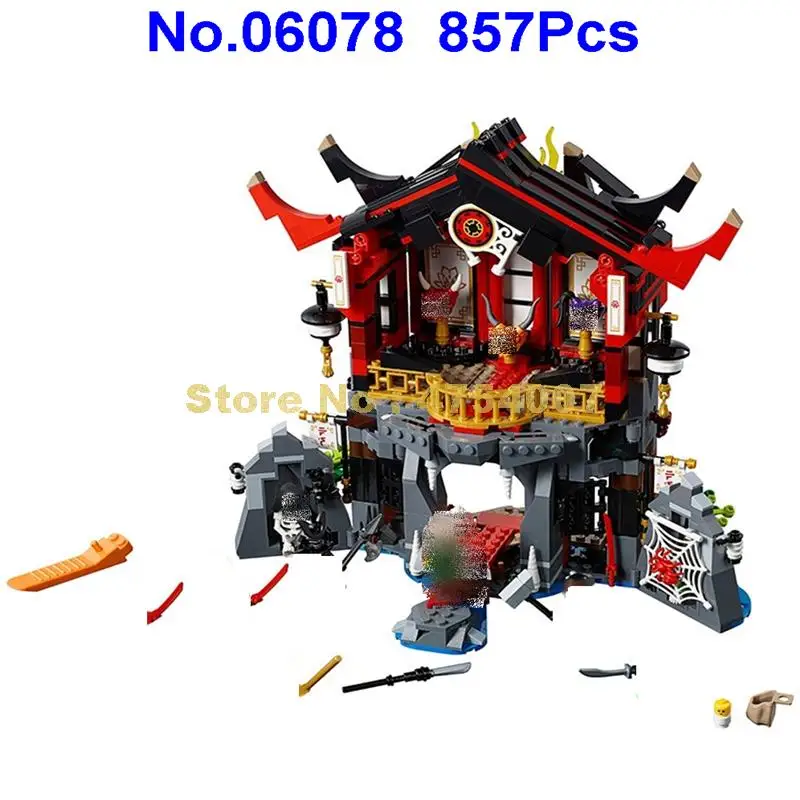 

857pcs ninja temple of resurrection 7 figures building blocks 70643 Toy