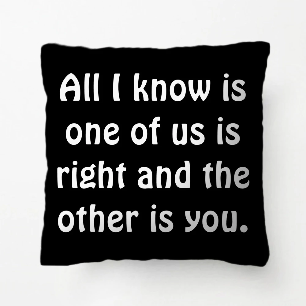 

All I Know One Of Us Is Right Funny Decorative Cushion Cover Pillow Case Customize Gift By Lvsure For Living Room Pillowcase