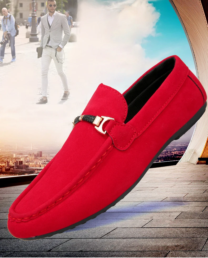 Летний Для мужчин лоферы, кожаные туфли, мужские повседневные туфли на плоской подошве обувь легкая дышащая модная обувь слипоны обувь для вождения черный, красный