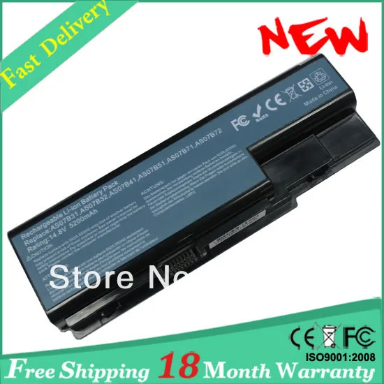 

Аккумулятор для ноутбука ACER Aspire 5520, 5530, 5530G, 5920, 5920G, 5930, 5930G, AS07B31, AS07B32, AS07B41, AS07B51, AS07B52, 8, 5200 мА · ч