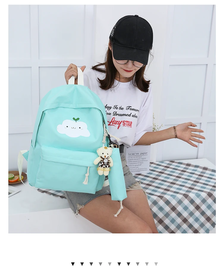 Модный нейлоновый рюкзак, школьные сумки для девочек и подростков, Повседневные детские дорожные сумки, рюкзак с милым принтом облака