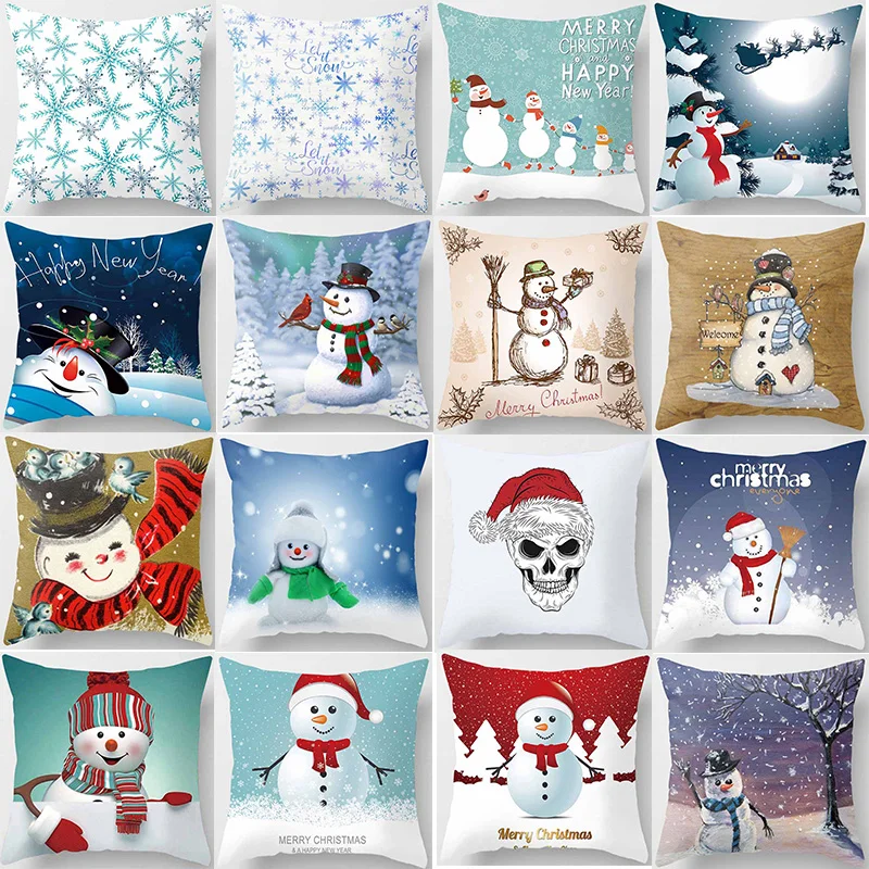 

Fashion Christmas snow pillow cases square Pillow case cute cartoon pillow covers size 45*45cm