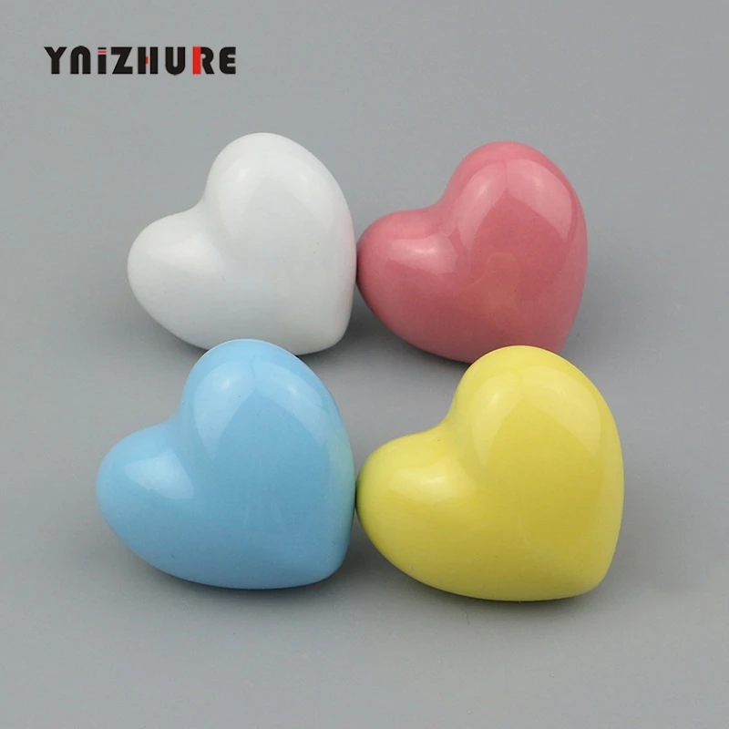 

Heart Shape Cabinet Knobs Lovely Cupboard Handles Ceramic Dresser Knobs and Drawer Handles Dresser Handles with Screws