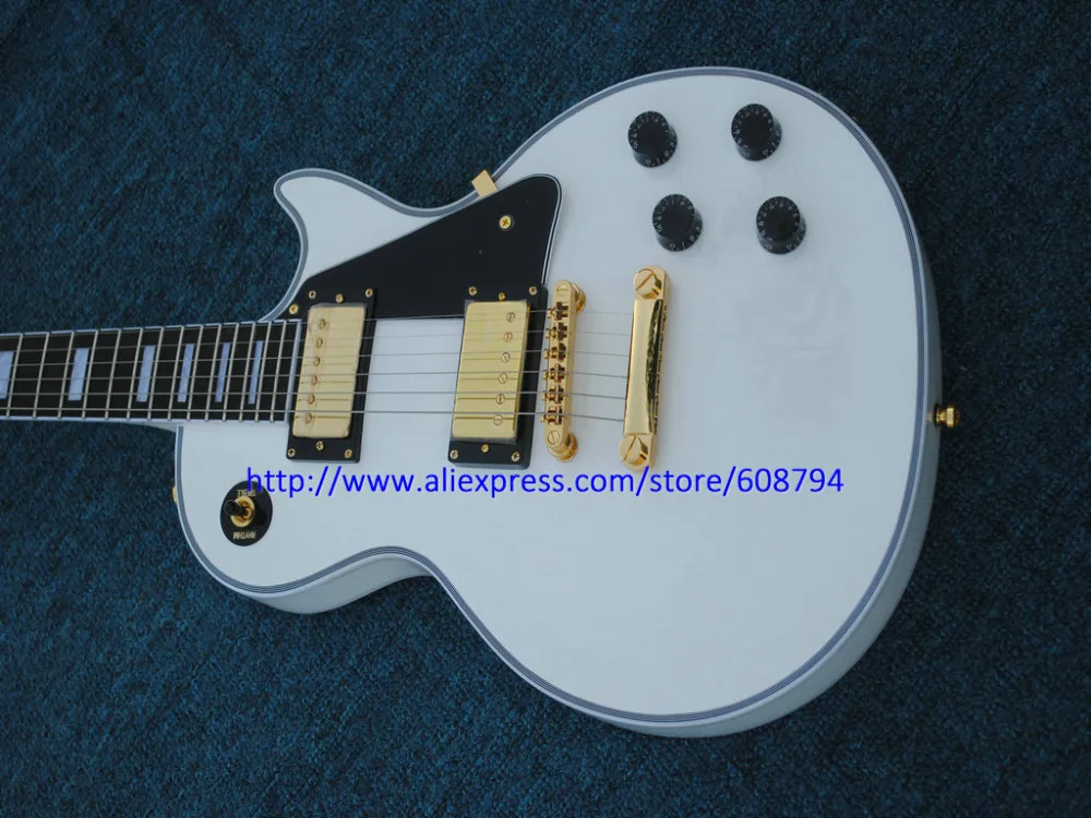 Custom Shop white Electric Guitar 2 pickup 6 Strings