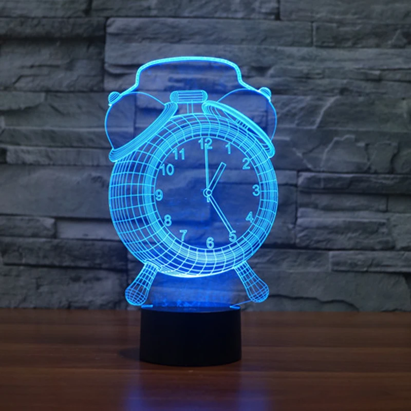 USB цветной будильник 3D настольная лампа Luminaria светодиодный ночник пульт дистанционного управления декоративное освещение атмосферная лампа отличный подарок