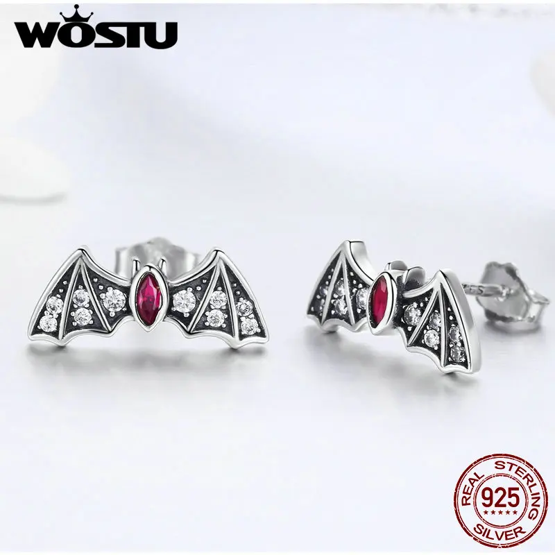 WOSTU новые стильные серьги гвоздики с животными из стерлингового серебра 925 пробы