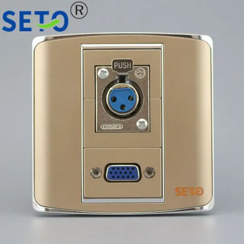 86 Тип 2 порта Женский XLR микрофон 3 чип сварочный + VGA Keystone настенная панель |