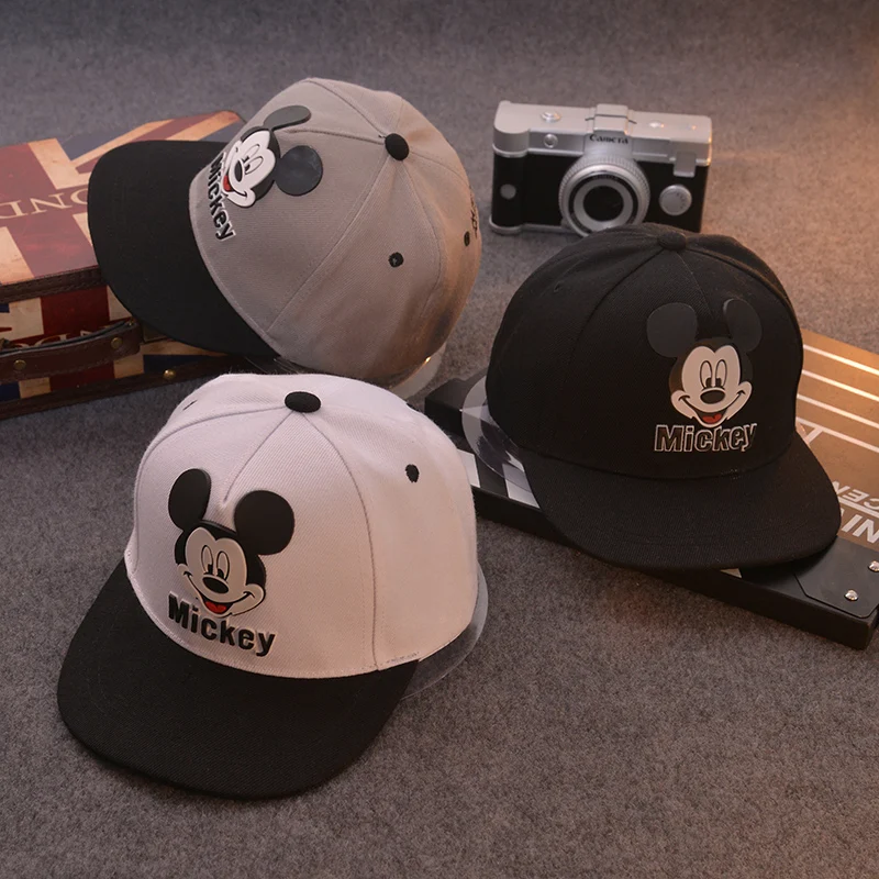 

New Beautiful Embroidery /Pattern Mickey Lovely Summer Cap Kids Adjustable Sun Caps Children Snapback Hat Boys Girls Cap kasket