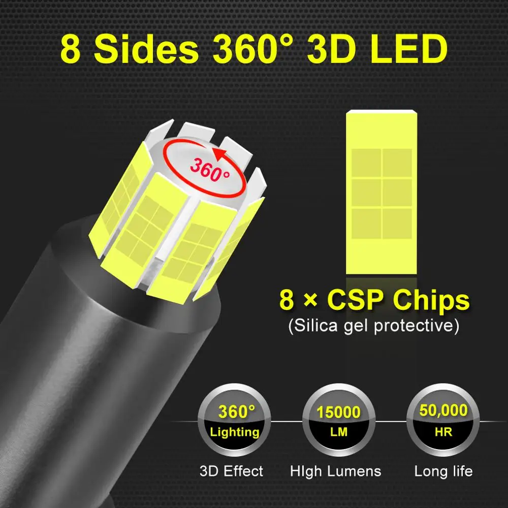 Ceny 2 sztuk H1 H7 Led Canbus H8 H11 HB3 9005 HB4 9006 żarówki Led, reflektory 8 stron 60W 15000LM światła samochodowe lampa samochodowa samochodowych