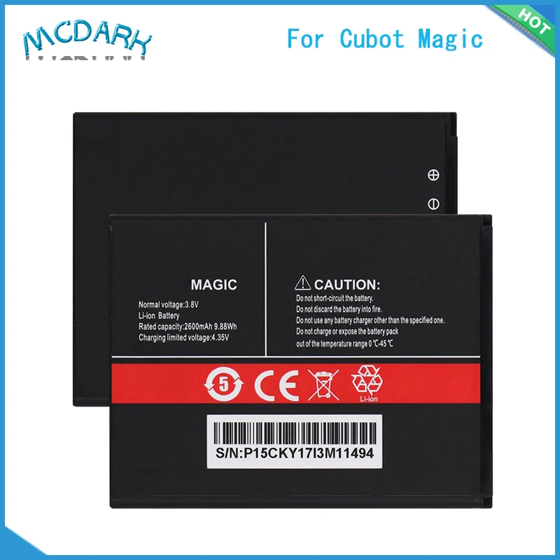

Mcdark 2600mAh Hight capacity for Cubot Magic Battery Replacement Batteries For Cubot Magic Cell Phone Rechargeable