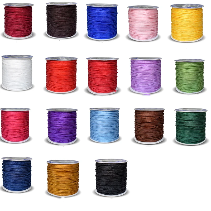 

18Colors 45m/Spool Nylon Cord Thread Chinese Knotting Macrame Rattail 1.5MM DIY Bracelet Beading Braided String