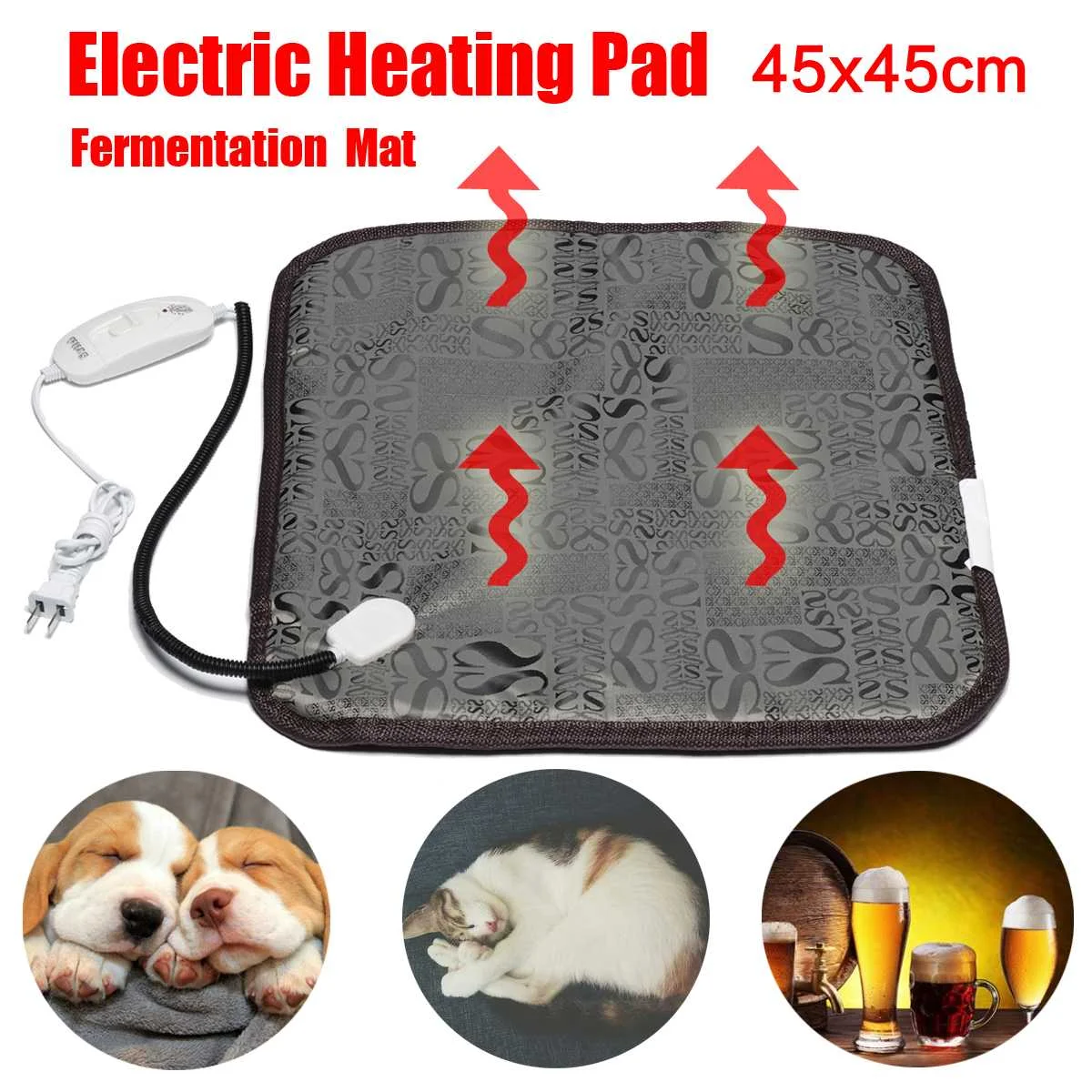 

Pet Dog Cat Electric Heating Pad Winter Warmer Carpet for Bed Animals Electric Blanket Home Beer Brew Fermentation Heater Mat